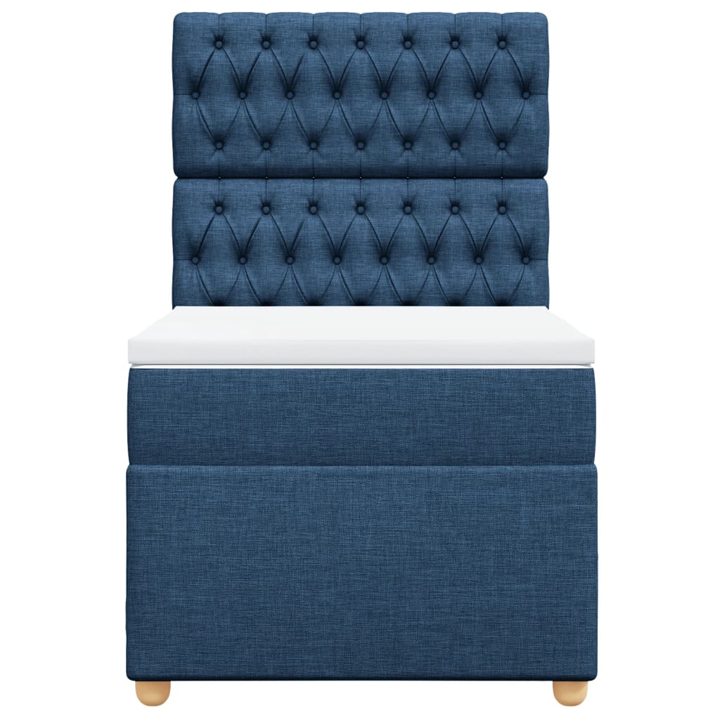 vidaXL Boxspring met matras stof blauw 100x200 cm, foto 4
