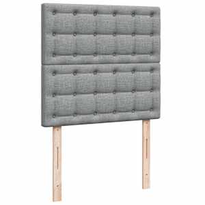 Box spring postel s matrací světle šedý 100 x 200 cm textil - obrázek 7