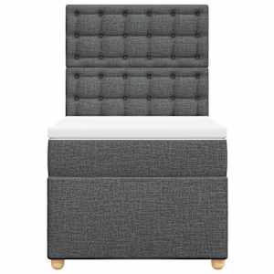 Box spring postel s matrací tmavě šedá 100 x 200 cm textil - obrázek 4