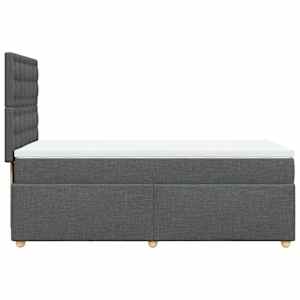 Box spring postel s matrací tmavě šedá 100 x 200 cm textil - obrázek 5