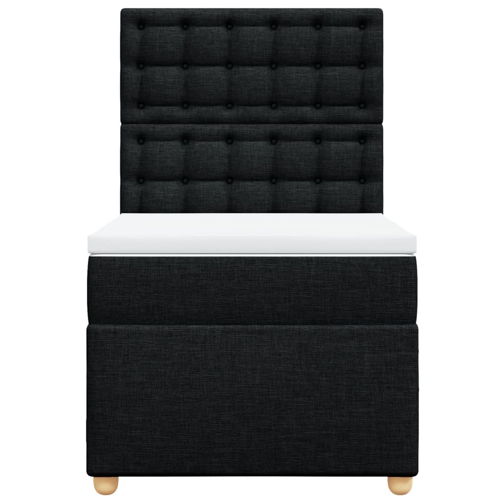 vidaXL Boxspring met matras stof zwart 100x200 cm, foto 4
