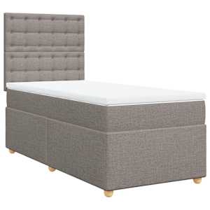 Box spring postel s matrací taupe 100 x 200 cm textil - obrázek 2