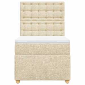 Box spring postel s matrací krémová 100 x 200 cm textil - obrázek 4