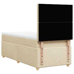 Box spring postel s matrací krémová 100 x 200 cm textil - obrázek 6