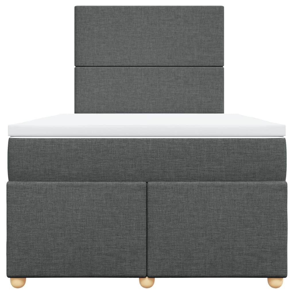 vidaXL Boxspring met matras stof donkergrijs 120x190 cm grijs, foto 4