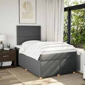 Box spring postel s matrací tmavě šedá 120x190 cm textil - obrázek 3