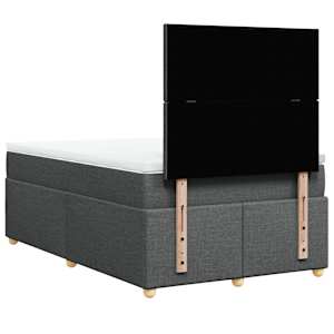Box spring postel s matrací tmavě šedá 120x190 cm textil - obrázek 6