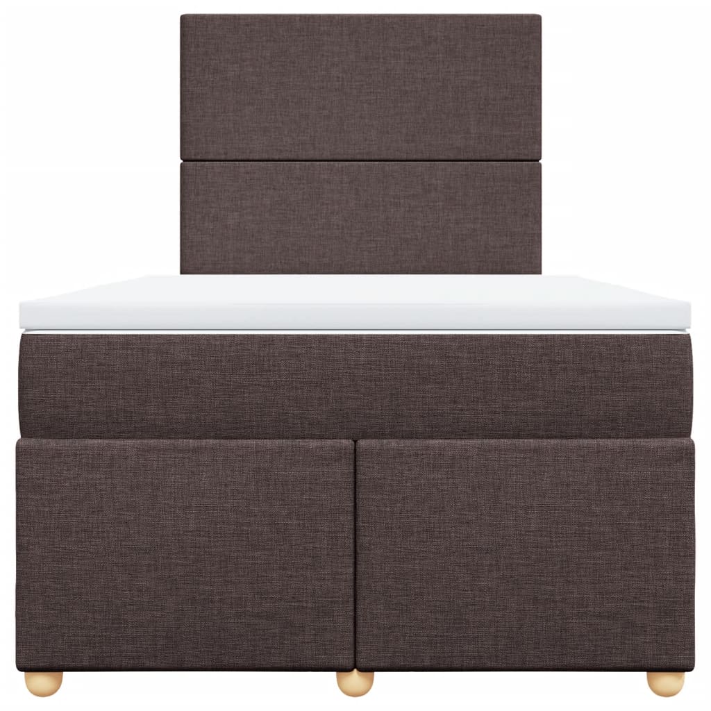 vidaXL Boxspring met matras stof donkerbruin 120x190 cm bruin, foto 4