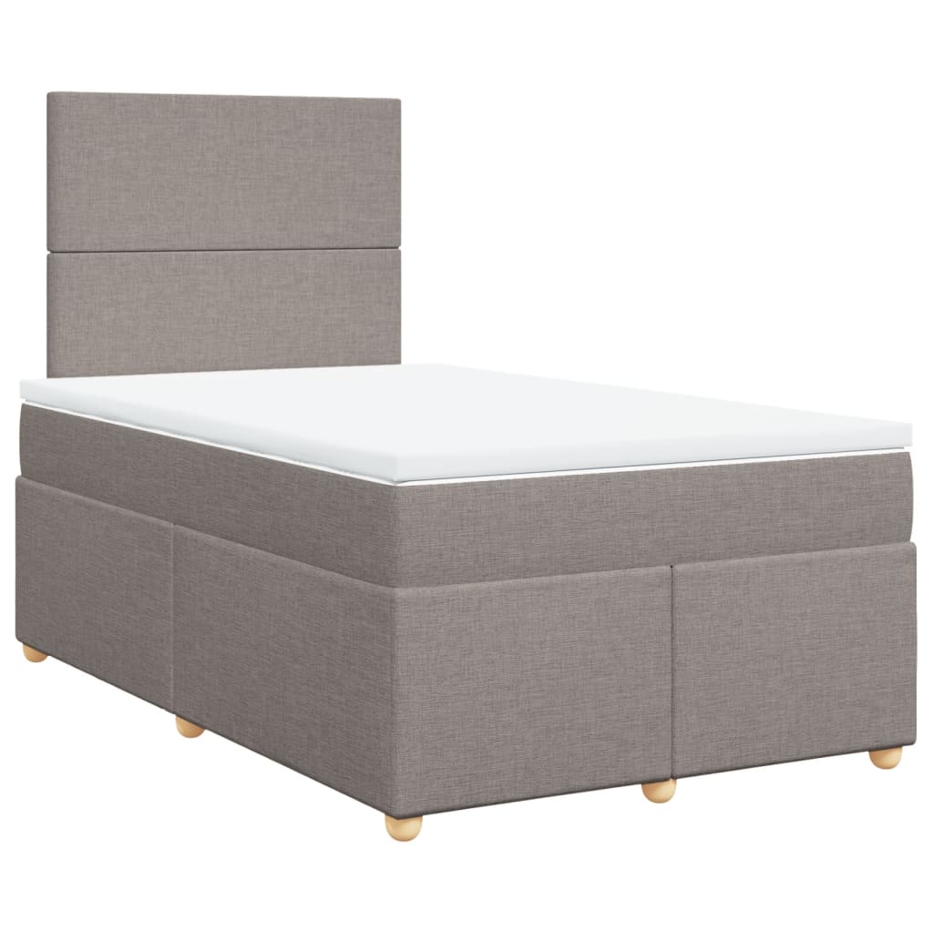 vidaXL Boxspring met matras stof taupe 120x190 cm, foto 3