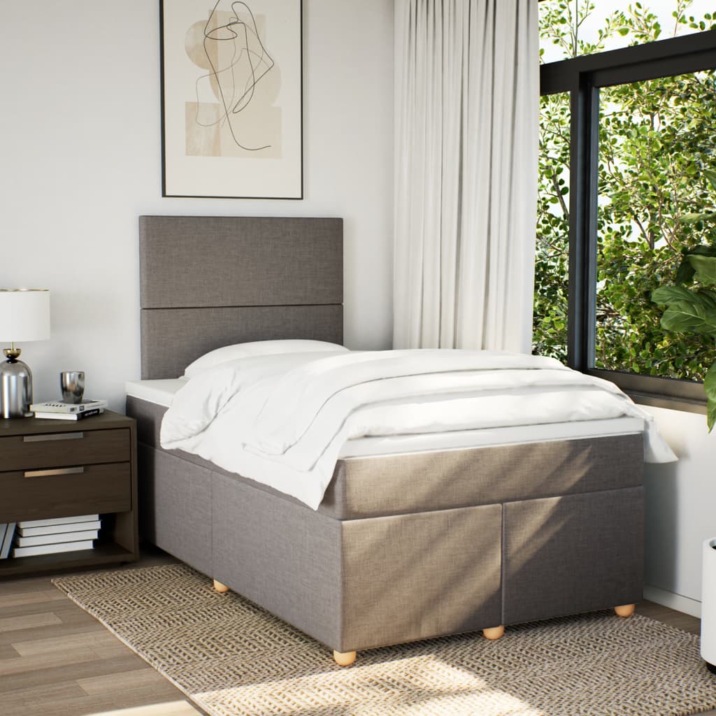 Thumbnail - vidaXL Boxspringbett mit Matratze Taupe 120x190 cm Stoff