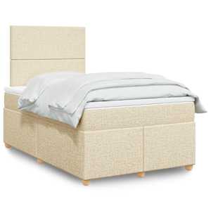 Box spring postel s matrací krémová 120x190 cm textil - obrázek 1