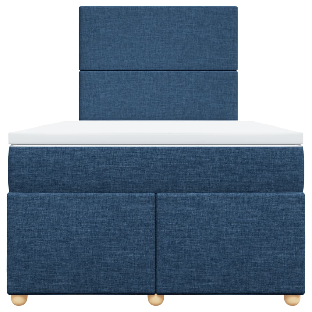vidaXL Boxspring met matras stof blauw 120x190 cm, foto 4
