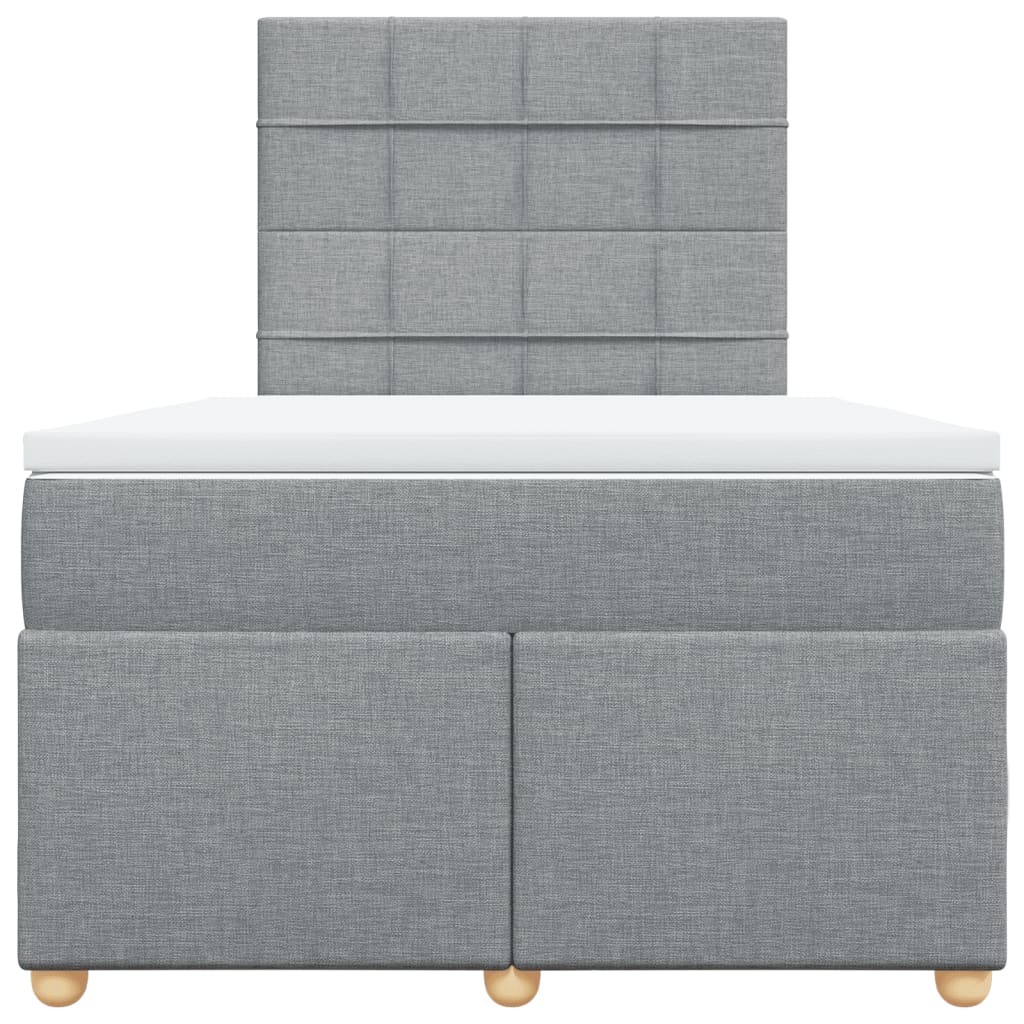 vidaXL Boxspring met matras stof lichtgrijs 120x190 cm grijs, foto 4