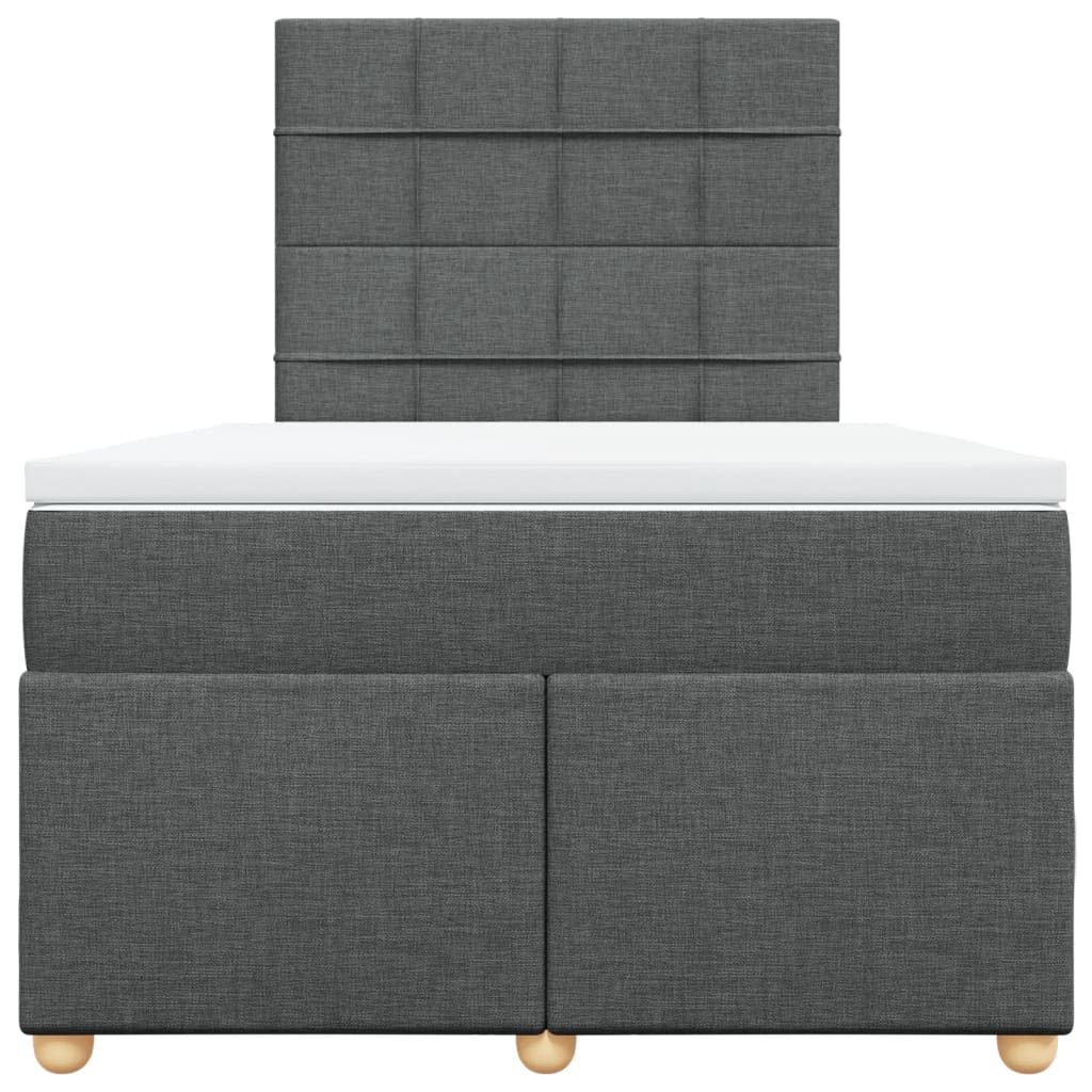 vidaXL Boxspring met matras stof donkergrijs 120x190 cm grijs, foto 4