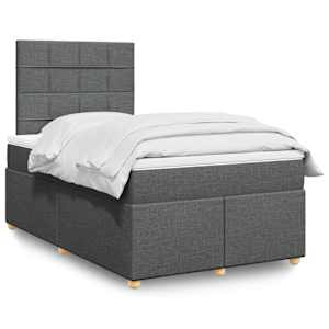 Box spring postel s matrací tmavě šedá 120x190 cm textil - obrázek 1