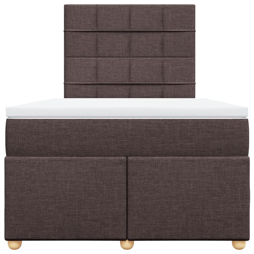 vidaXL Boxspring met matras stof donkerbruin 120x190 cm bruin, foto 4