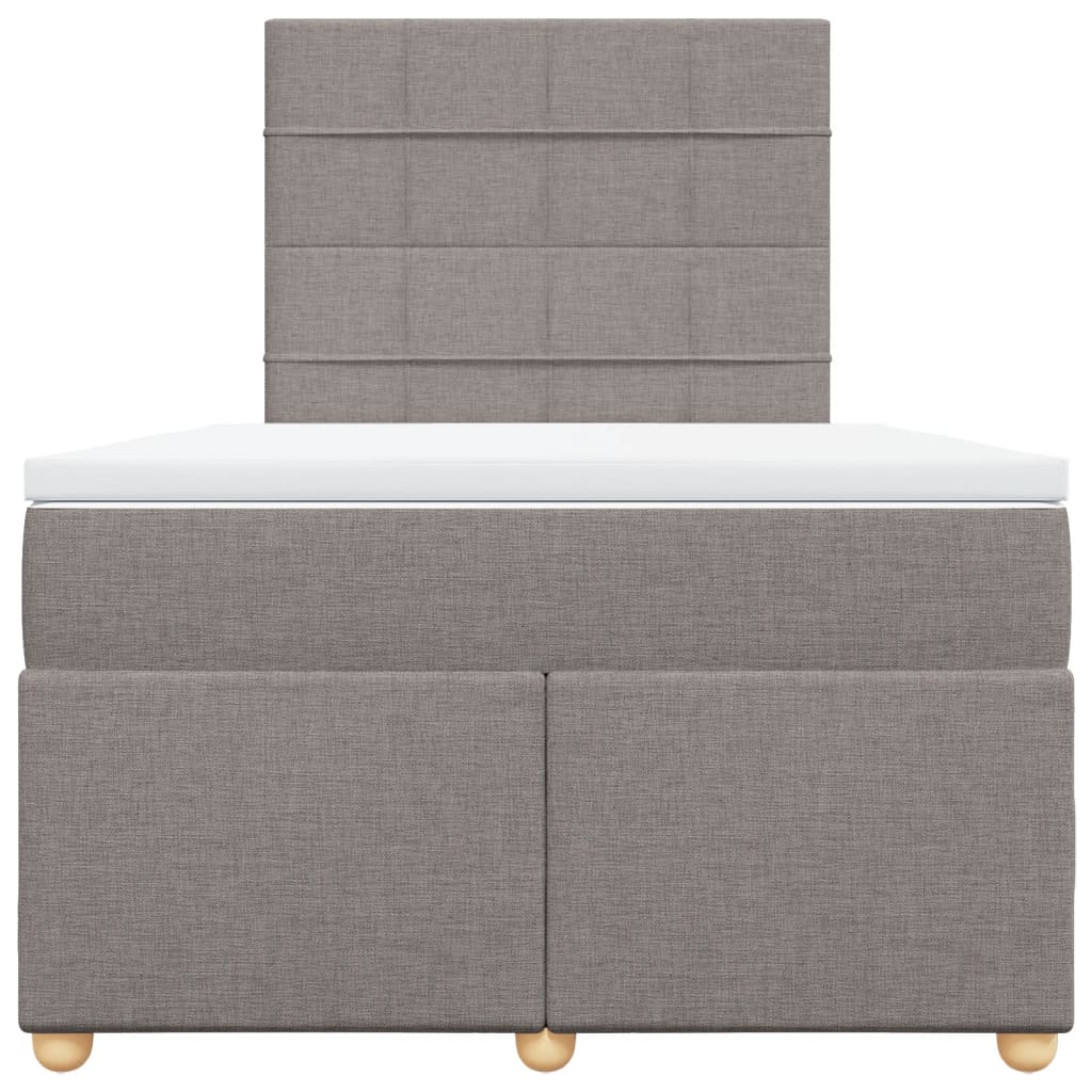 vidaXL Boxspring met matras stof taupe 120x190 cm, foto 4