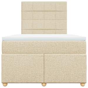 Box spring postel s matrací krémová 120x190 cm textil - obrázek 4
