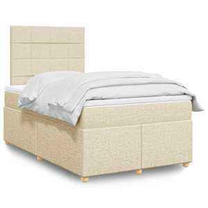 Box spring postel s matrací krémová 120x190 cm textil - obrázek 1