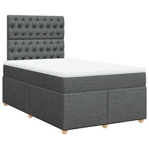 Box spring postel s matrací tmavě šedá 120x190 cm textil - obrázek 2