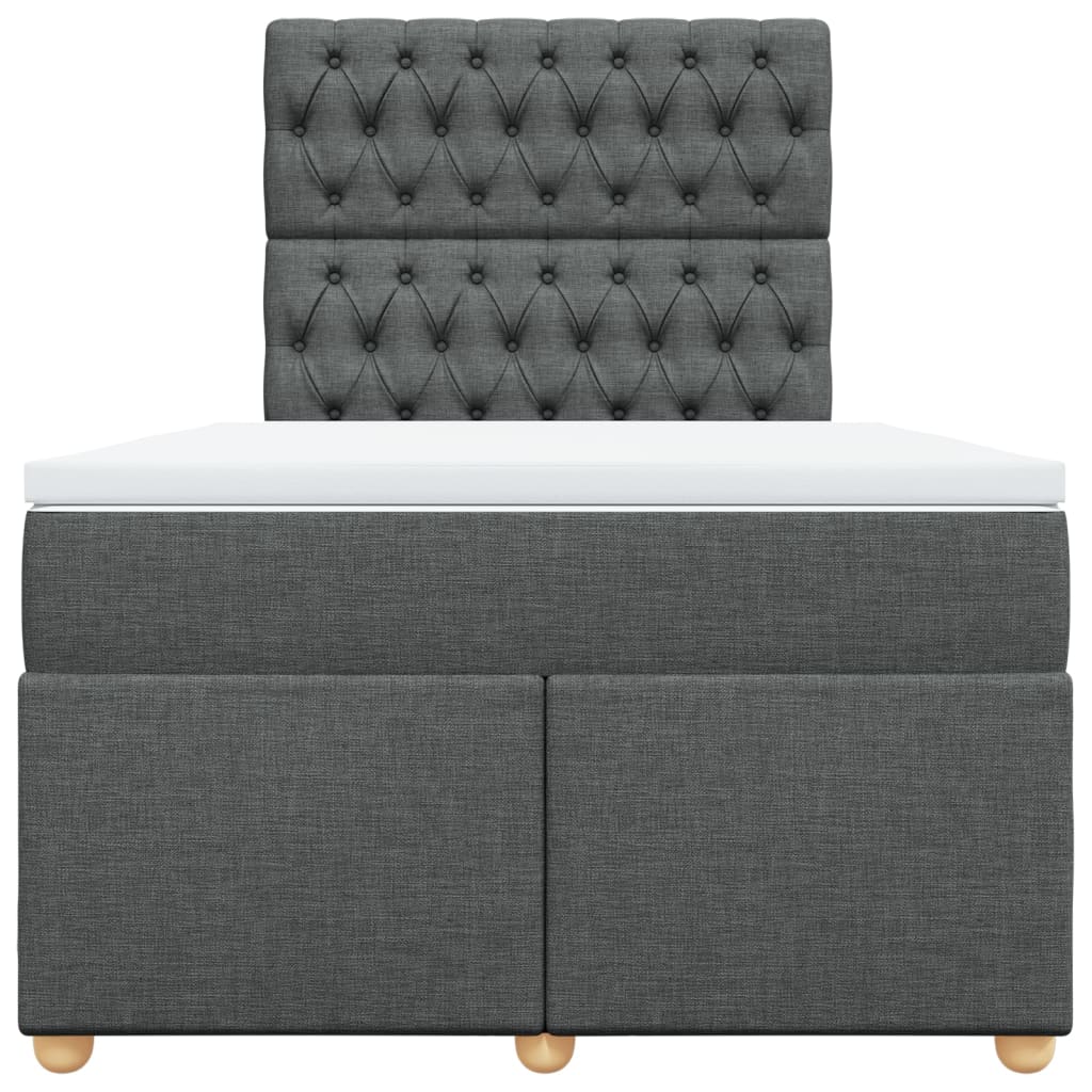 vidaXL Boxspring met matras stof donkergrijs 120x190 cm grijs, foto 4