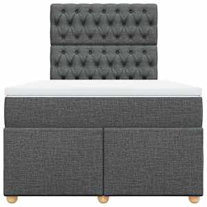 Box spring postel s matrací tmavě šedá 120x190 cm textil - obrázek 4