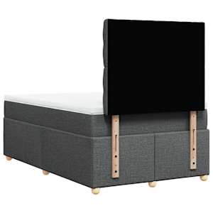 Box spring postel s matrací tmavě šedá 120x190 cm textil - obrázek 6