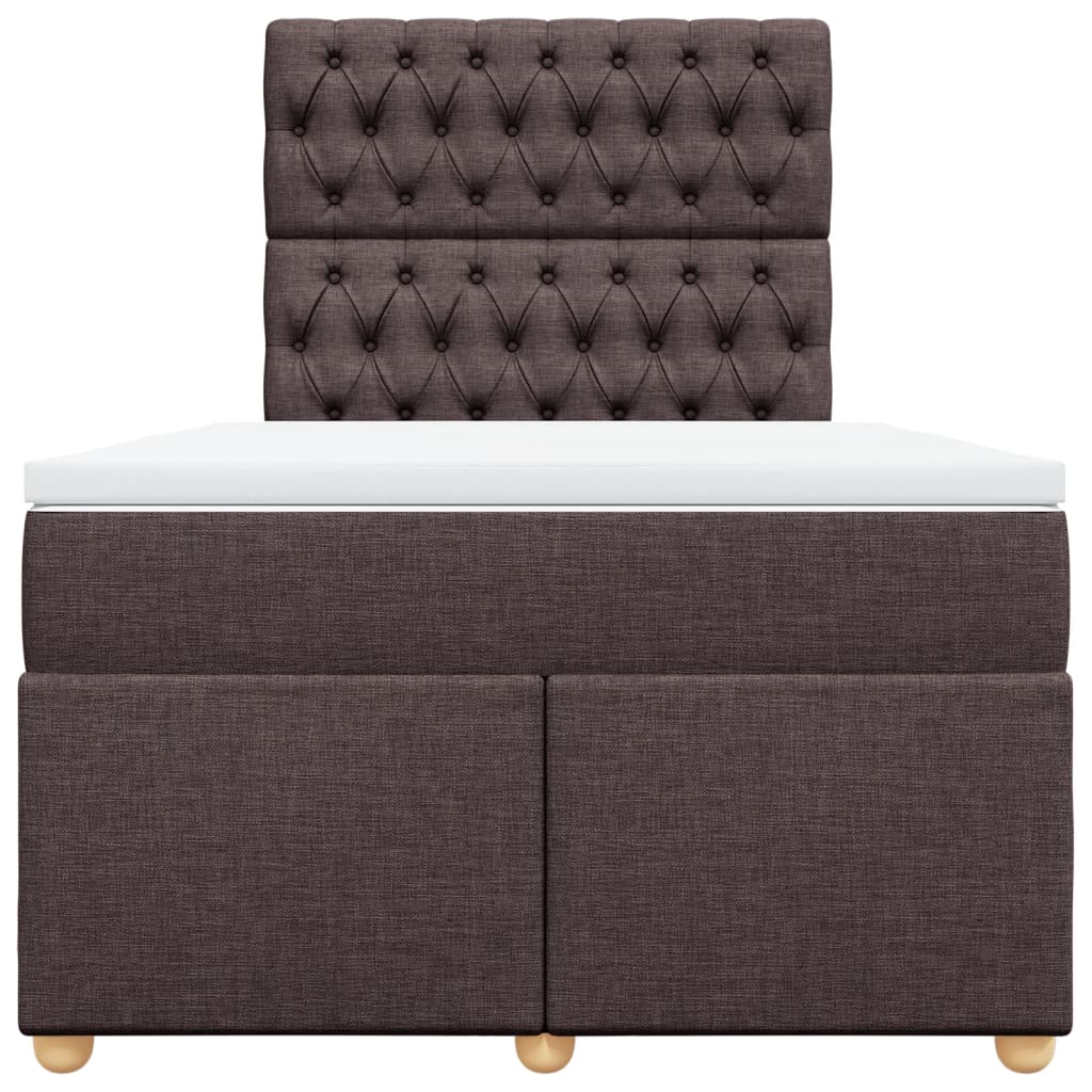vidaXL Boxspring met matras stof donkerbruin 120x190 cm bruin, foto 4