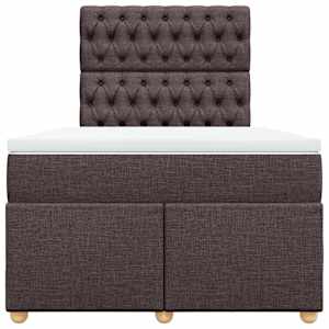 Box spring postel s matrací tmavě hnědá 120x190 cm textil - obrázek 4