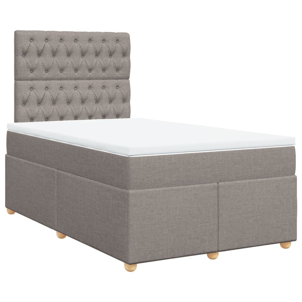 vidaXL Boxspring met matras stof taupe 120x190 cm, foto 3