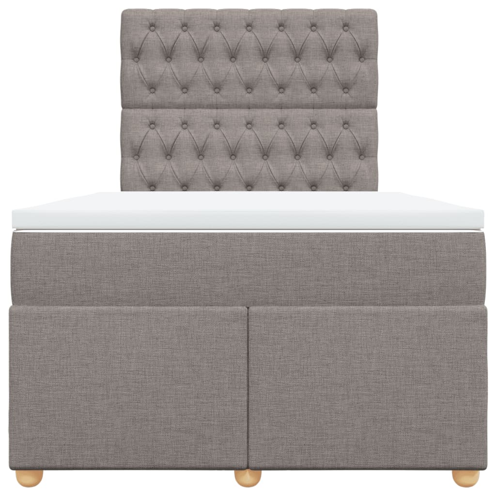 vidaXL Boxspring met matras stof taupe 120x190 cm, foto 4