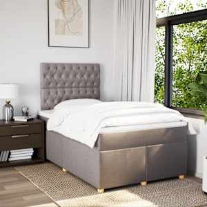 Box spring postel s matrací taupe 120x190 cm textil - obrázek 3