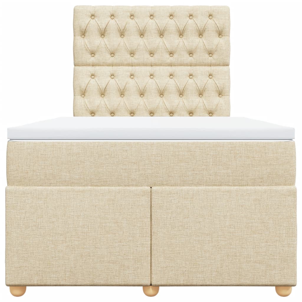 vidaXL Boxspring met matras stof crèmekleurig 120x190 cm, foto 4