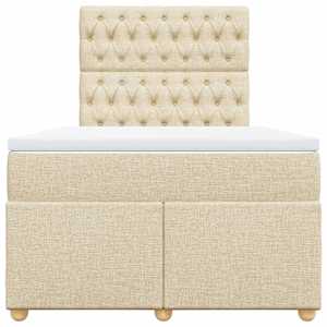 Box spring postel s matrací krémová 120x190 cm textil - obrázek 4