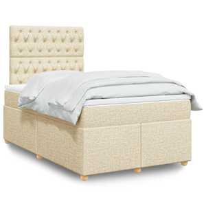 Box spring postel s matrací krémová 120x190 cm textil - obrázek 1