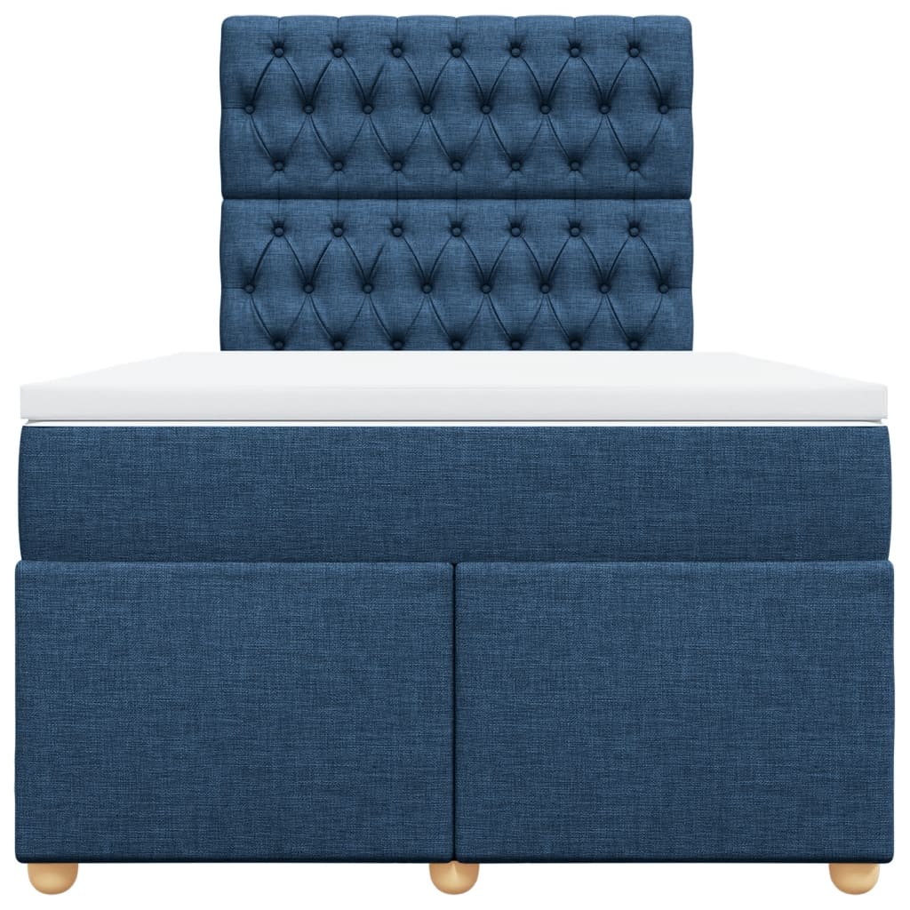 vidaXL Boxspring met matras stof blauw 120x190 cm, foto 4