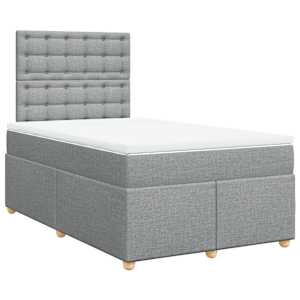 Boxspring postelja z vzmetnico svetlo siva 120x190 cm blago