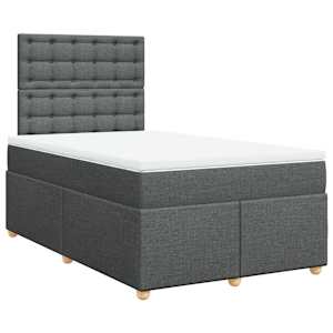 Box spring postel s matrací tmavě šedá 120x190 cm textil - obrázek 2