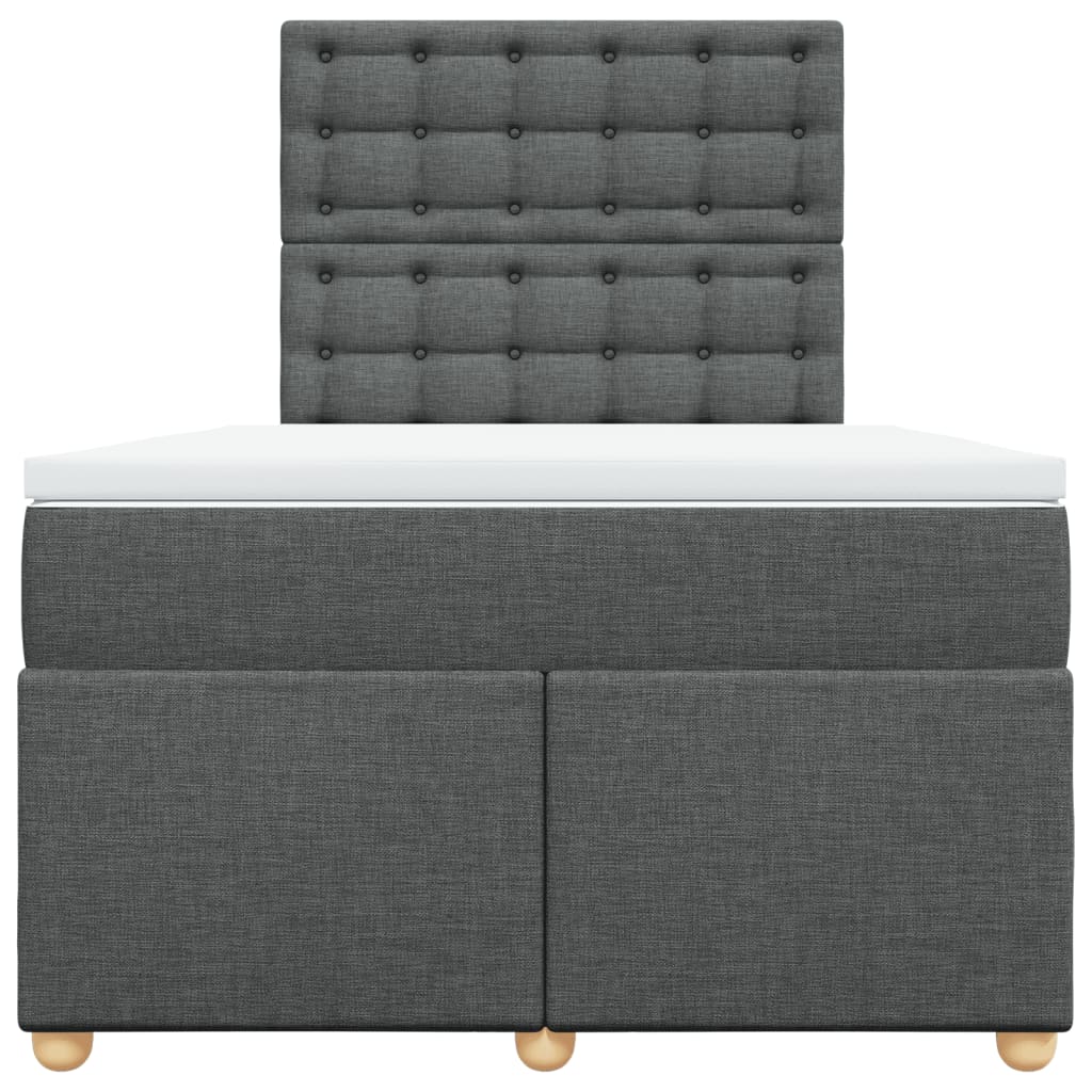 vidaXL Boxspring met matras stof donkergrijs 120x190 cm grijs, foto 4
