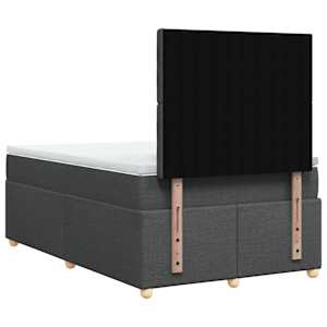 Box spring postel s matrací tmavě šedá 120x190 cm textil - obrázek 6