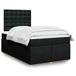 Box spring postel s matrací černá 120x190 cm textil - obrázek 1