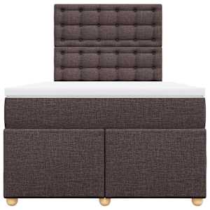 Box spring postel s matrací tmavě hnědá 120x190 cm textil - obrázek 4