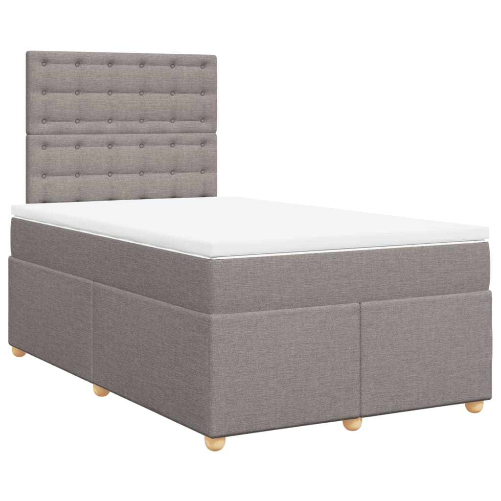 vidaXL Boxspring met matras stof taupe 120x190 cm, foto 3