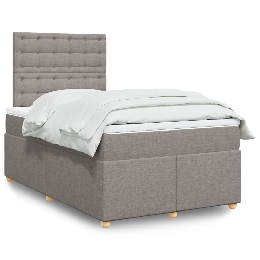 Kontinentalseng med madras og topmadras 120x190 cm - stof, gråbrun