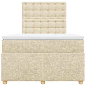 Box spring postel s matrací krémová 120x190 cm textil - obrázek 4