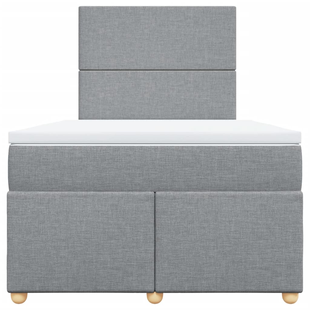 vidaXL Boxspring met matras stof lichtgrijs 120x200 cm grijs, foto 4