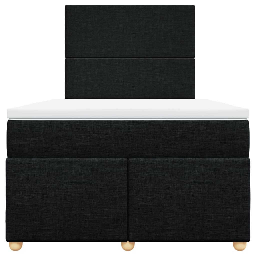 vidaXL Boxspring met matras stof zwart 120x200 cm, foto 4