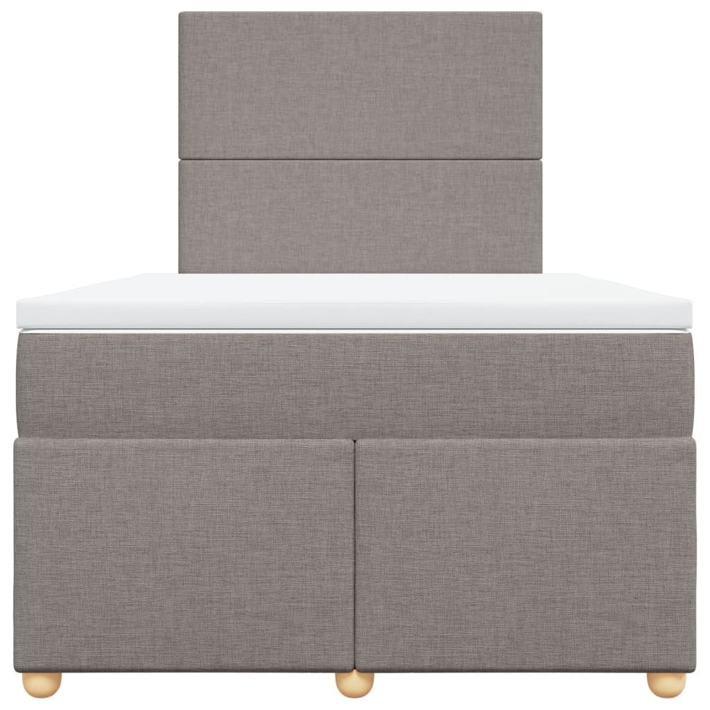 vidaXL Boxspring met matras stof taupe 120x200 cm, foto 4