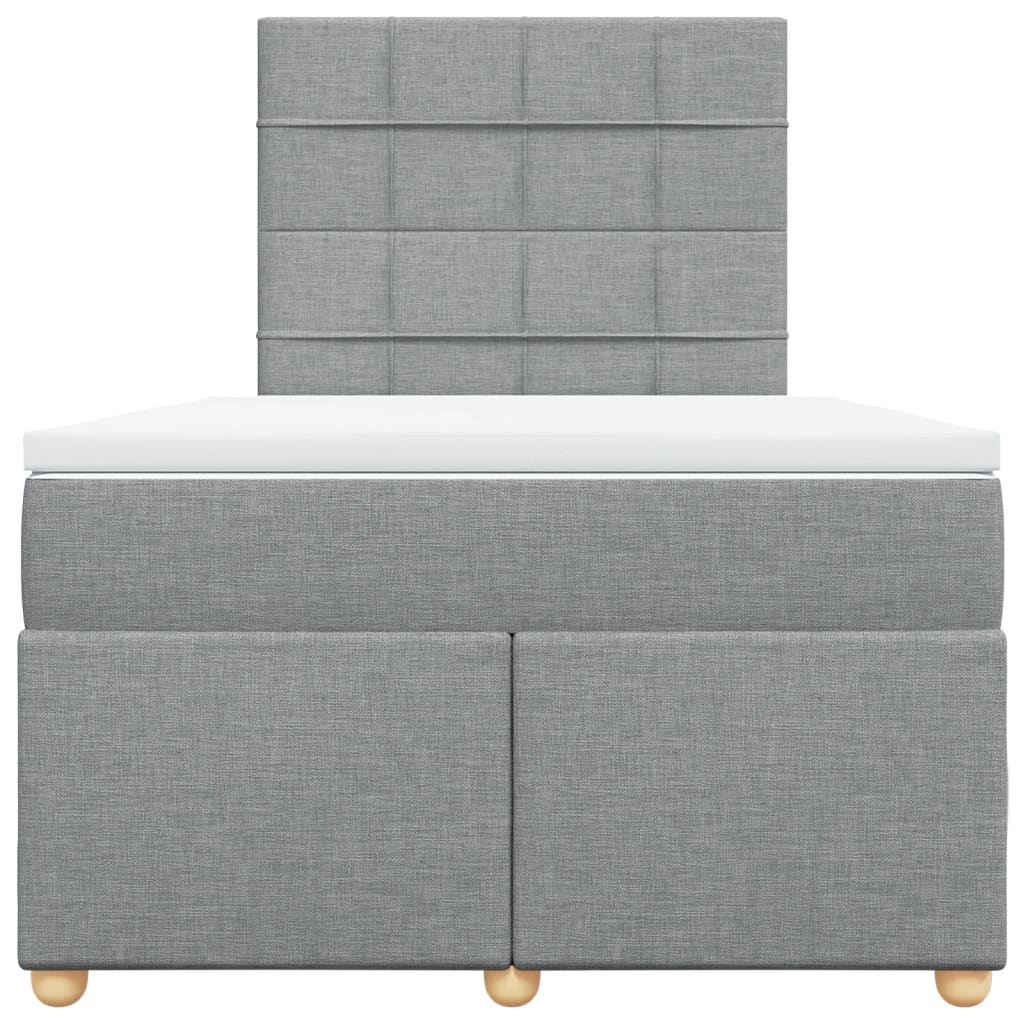vidaXL Boxspring met matras stof lichtgrijs 120x200 cm grijs, foto 4