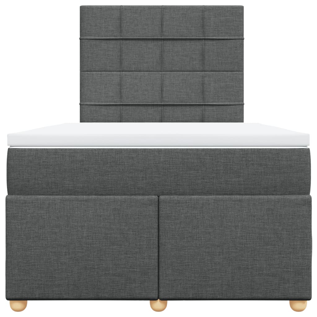 vidaXL Boxspring met matras stof donkergrijs 120x200 cm grijs, foto 4
